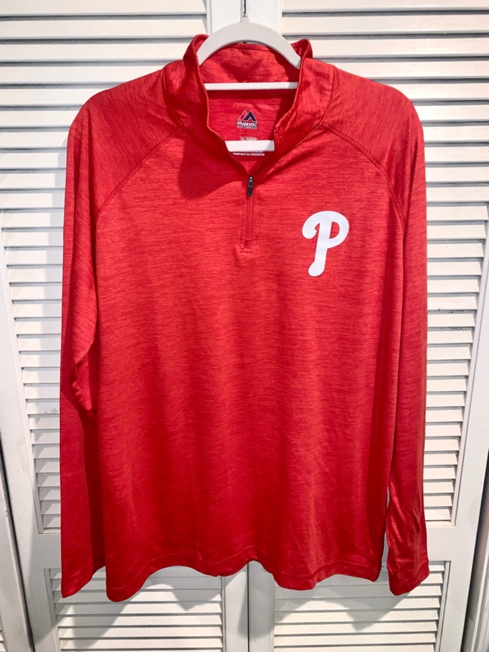 Majestic Philadelphia Phillies Red Quarter-Zip Pullover Men’s size XL